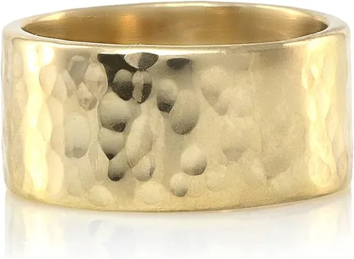 Miniatura 4 de Anillo martillado de oro personalizable para mujer, banda texturizada para moda, boda y compromiso, joyería apilable hecha a mano