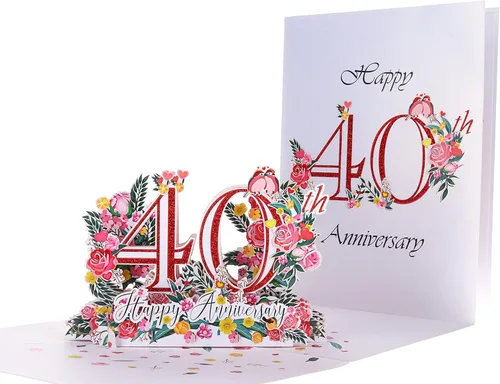 Miniatura 15 de iGifts And Cards Tarjeta de Felicitación Emergente 3D del Feliz 10º Aniversario Hito - Pareja Perfecta, Matrimonio, Boda, Elegante, Almas Gemelas
