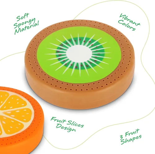 Miniatura 6 de ArtCreativity Juguetes de agua de frutas – Juego de 3 – Juguetes de baño esponjosos para niños – Colores vibrantes con 3 diseños diferentes