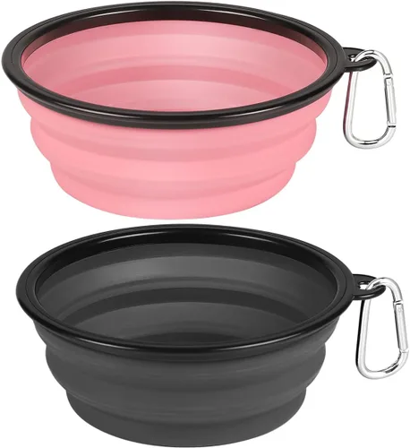 Miniatura 14 de Kytely Tazones grandes plegables para perros, paquete de 2 tazones plegables de viaje para perros de 34 onzas, cuenco portátil para alimentos