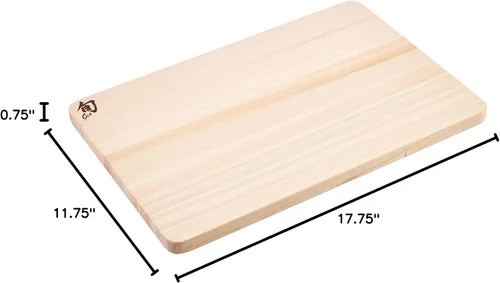Miniatura 9 de Shun Cutlery - Tabla de cortar grande Hinoki, 17.75" x 11.75" pulgadas, tabla de cortar japonesa de madera grande para cocina, madera medianamente