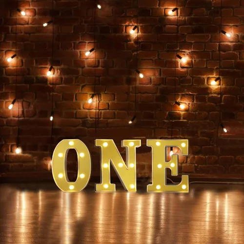 Miniatura 24 de Efavormart - Letrero 3D con luz LED de 6 pulgadas, color dorado con número 0, espejo frontal blanco cálido, funciona con pilas, brillo 72H