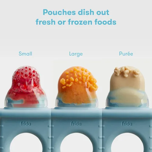 Miniatura 3 de Frida Baby Comedero Push Pop, alimentador de frutas para bebés + juguete de dentición Get-A-Grip Chupete de Comida de Silicona 100% Grado