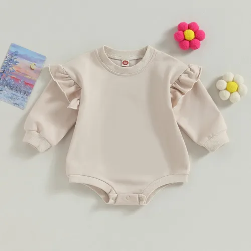 Miniatura 2 de MERSARIPHY Mameluco de manga larga para bebé recién nacido, de gran tamaño, con burbujas, ropa neutra de otoño