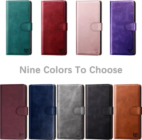 Miniatura 2 de SUANPOT Funda de piel tipo cartera para Samsung Galaxy A12 con bloqueo RFID, tarjetero para tarjetas de crédito, funda de teléfono con tapa a prueba
