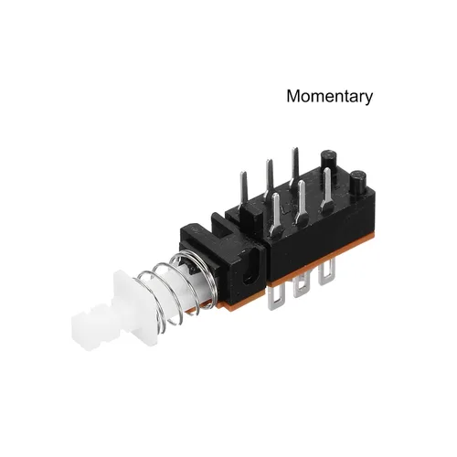 Miniatura 2 de uxcell Interruptor de botón momentáneo DPDT 2 Polo 6 Pin 1 Posición 5pcs
