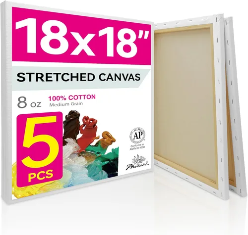 Miniatura 28 de PHOENIX - Lienzos de algodón blanco con bastidor para pintar, perfil de 5/8 pulgadas, imprimado triple para pinturas al óleo y acrílicas, 10x20