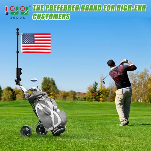 Miniatura 2 de 10L0L Kit de soporte para bandera de carrito de golf y poste de bandera universal para Yamaha EZGO Club Car, soporte resistente para carrito