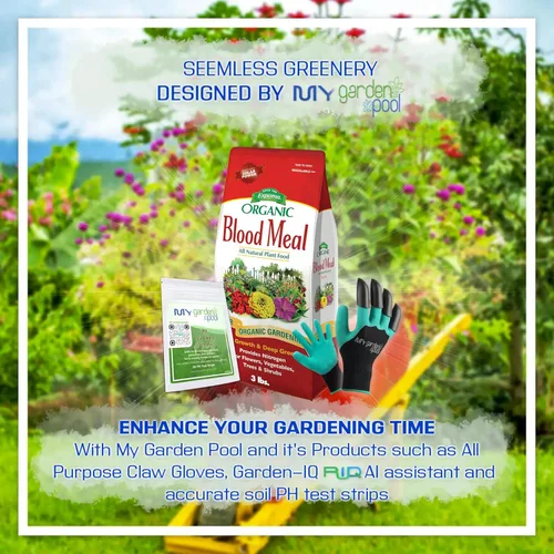Miniatura 2 de Espoma DB03 Harina de sangre de 3 libras con tiras de prueba de suelo My Garden Pool PH de 20 unidades, y guantes de garra de jardinería My Garden