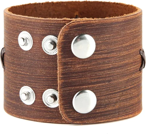 Miniatura 4 de HZMAN Mjölnir - Pulsera de piel auténtica para hombre, diseño gótico, ajustable, estilo gótico