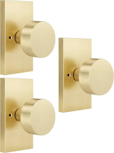 Miniatura 20 de EHOMEWARE Paquete de 2 pomos para puerta de paso para interiores, pomos de puerta negros para armario/pasillo, manija de puerta redonda sin