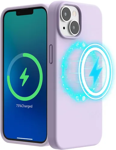 Miniatura 14 de SURPHY Funda magnética diseñada para iPhone 13 Mini, compatible con MagSafe (versión 2021 de 5.4 pulgadas), funda de silicona líquida con forro