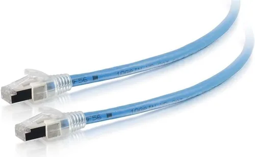 Miniatura 33 de C2G 00740 Cable Cat6a - Cable de conexión de red Ethernet blindado sin enganches, aguamarina (1 pie, 1.0 ft)