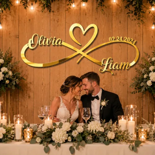 Miniatura 8 de Cartel de servicio de botella de boda de 20 pulgadas, accesorios de entrada de boda personalizados, letrero LED de marquesina para recepción
