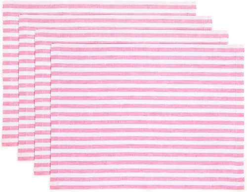 Miniatura 35 de Solino Home Amalfi - Manteles individuales a rayas, de 14 x 19 pulgadas, juego de 4 unidades, tela natural, lino europeo, 100 % lino puro, hechos a