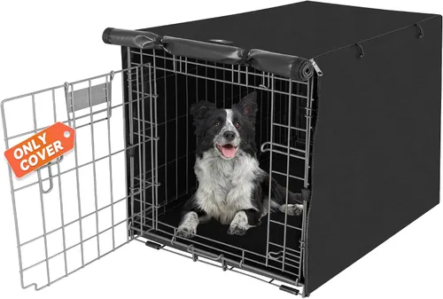Miniatura 14 de X-ZONE PET Cubierta para jaula de perro de doble puerta - Cubierta para perrera de poliéster, se ajusta a jaula de alambre para perros de 24
