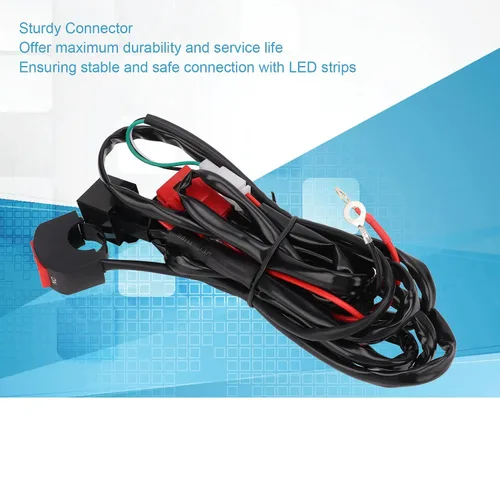 Miniatura 4 de Kit de arnés de cableado de luz LED para motocicleta, kit de arnés de cableado de barra de luz LED, interruptor de manillar de motocicleta