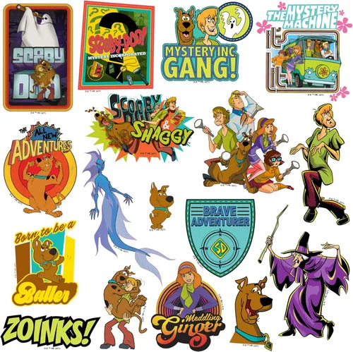 Miniatura 4 de Scooby-Doo - Paquete de calcomanías – 100 unidades troqueladas grandes de vinilo de lujo para laptop, botella de agua, álbumes de recortes, tableta