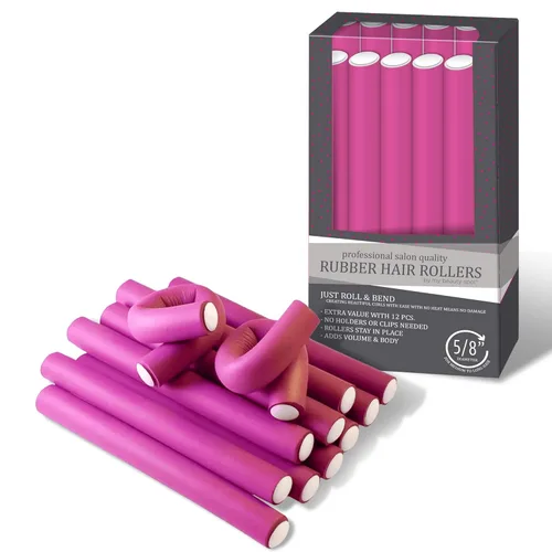 Miniatura 13 de My Beauty Spot Flexi Rods - Rodillos de espuma de 1 pulgada de diámetro, calidad profesional de salón, 10 rodillos de goma para cabello largo, Azul