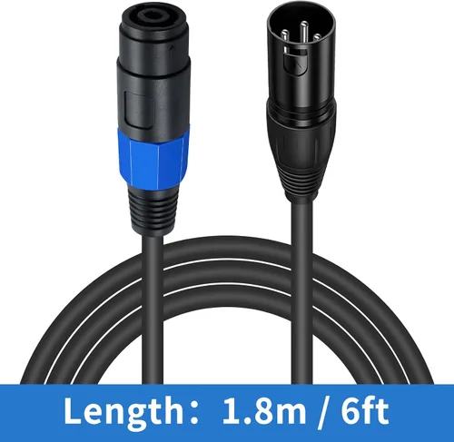Miniatura 7 de Poyiccot Cable Speakon hembra a XLR, adaptador Speakon hembra a XLR macho de 6 pies con bloqueo giratorio compatible con micrófono de escenario DJ