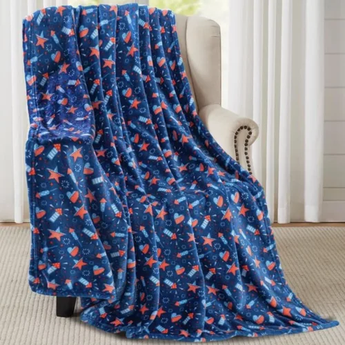Miniatura 7 de Manta de forro polar suave para primavera de niñas y niños: bebés, pollitos, pájaros, flores en suave y acogedor amarillo, verde, rosa sobre fondo