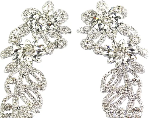 Miniatura 8 de PEARLY JUN Apliques de Pedrería Plateados Parches de Apliques de Diamantes para Vestidos Costura a Mano Proyectos de Manualidades DIY Ropa de Boda