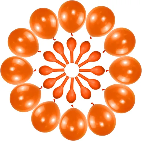 Miniatura 2 de Paquete de 120 globos de color naranja perla, globos brillantes de látex naranja real de 12 pulgadas para cumpleaños, bodas, baby shower, Halloween.