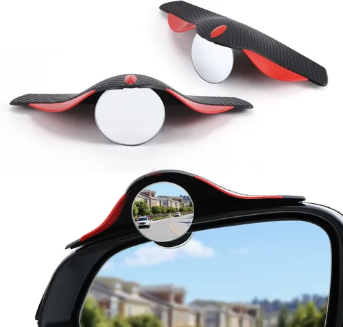 Miniatura 8 de LivTee Espejo de punto ciego para vehículo, con forma de ventilador asimétrico, vidrio HD sin marco, espejo retrovisor convexo con gran ángulo