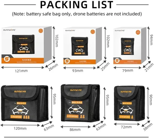 Bolsa de seguridad para batería de vuelo para DJI Mini 3 Pro /4 Pro Funda protectora Transporte Batería de litio segura Bolsa a prueba de