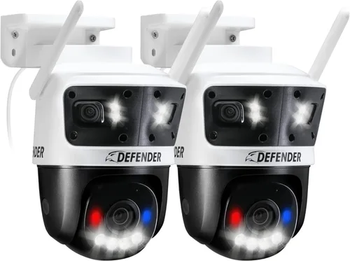 Miniatura 10 de Defender AI 3K+ Guard Tri-Lens WiFi Plug-in Cámara de seguridad 3 en 1, PTZ de 360°, detección de vehículos y humanos AI, seguimiento automático