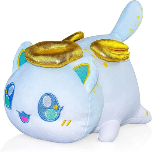 Juguete de peluche de gato, lindo animé de dibujos animados de gato de peluche, almohada de peluche de juguete de regalo para niños y regalo de