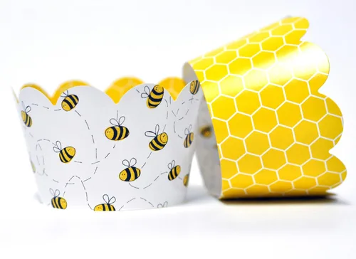 Envoltorios para cupcakes de abeja de miel para revelación de género, fiestas de cumpleaños, despedidas de soltera, baby showers, o reuniones de