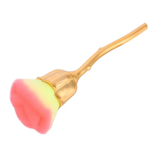 Miniatura 4 de Cepillo de polvo de uñas suave de 2 colores conveniente para uñas con mango (03-amarillo claro + polvo rosa)