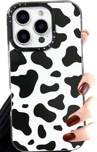 Miniatura 26 de Abbery Diseñado para iPhone 8 Plus/7 Plus/6 Plus/6S Plus Funda transparente con estampado de vaca, linda funda protectora de silicona TPU