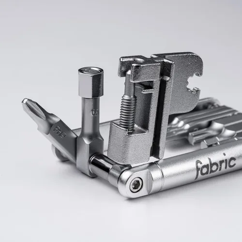 Miniatura 4 de Fabric 16 en 1 - Multiherramienta plegable para ciclismo: 16 en 1 - Llave hexagonal, calibre de radio, par de torsión, divisor de cadena - Plateado