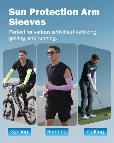 Miniatura 39 de Mangas para brazo, para hombres o mujeres. Para calentar o refrescar. Guantes de Compresión con factor de protección de los rayos ultravioleta UPF