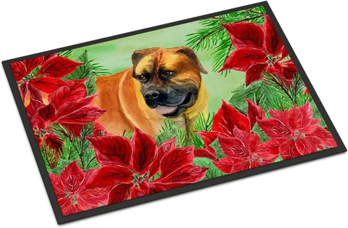 Miniatura 96 de Caroline's Treasures CK1311MAT Cavalier Spaniel Poinsettas - Felpudo de 18 x 27 pulgadas, tapete para puerta delantera, interior y exterior