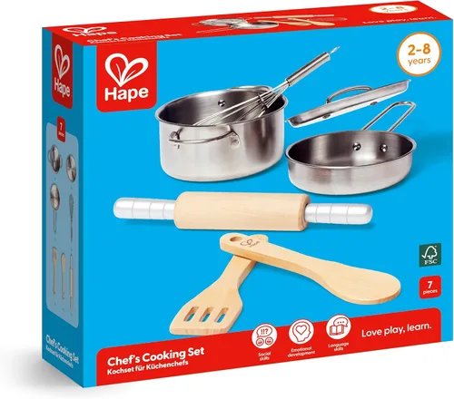 Miniatura 5 de Hape Chef's Choice - Kit de cocina de madera para niños, juego de accesorios de cocina y alimentos Multicolor
