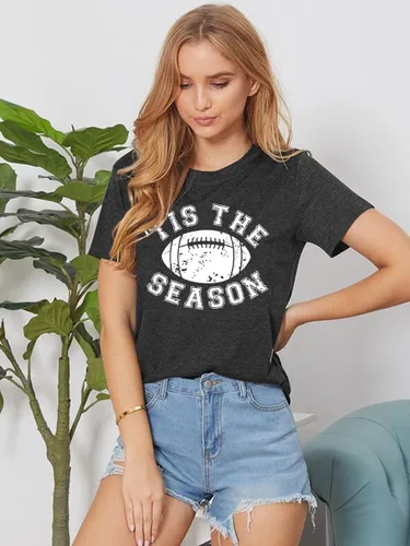 Miniatura 4 de Camisetas de fútbol para mujer para el día del partido, camiseta gráfica de fútbol domingo, camiseta de fondo