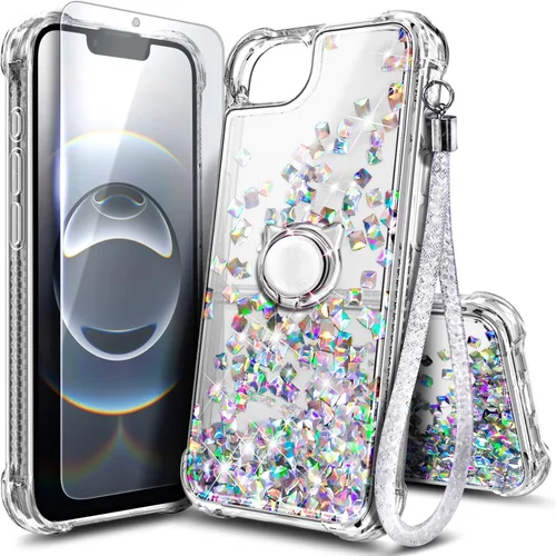 Miniatura 77 de NGB Diseñada para Funda de Teléfono iPhone 11, Morado/Azul Funda Bonita con Purpurina Líquida Brillante para Mujeres Niñas Niños con Protector