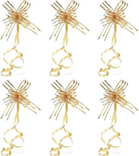 Miniatura 9 de PATIKIL Lazos de gasa de 2.4 pulgadas, paquete de 40 lazos de cuerda para envolver regalos, corbatín decorativo para bodas, fiestas, cumpleaños