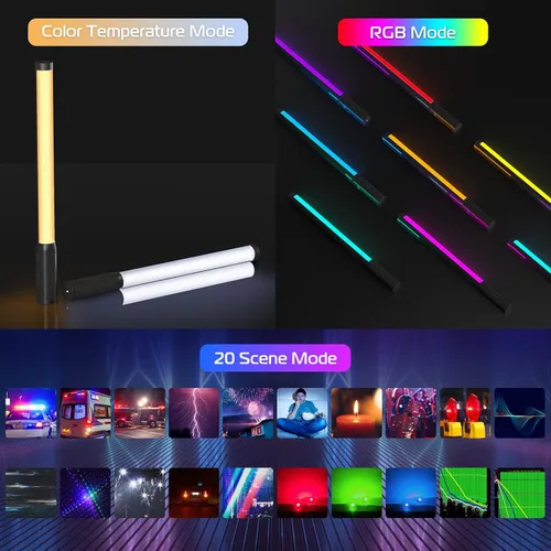 Miniatura 4 de Varita de luz LED RGB Ulanzi VL119, varita de video RGB de 360° para fotografía, luz cúbica recargable incorporada de 2600mAh, luz de cámara
