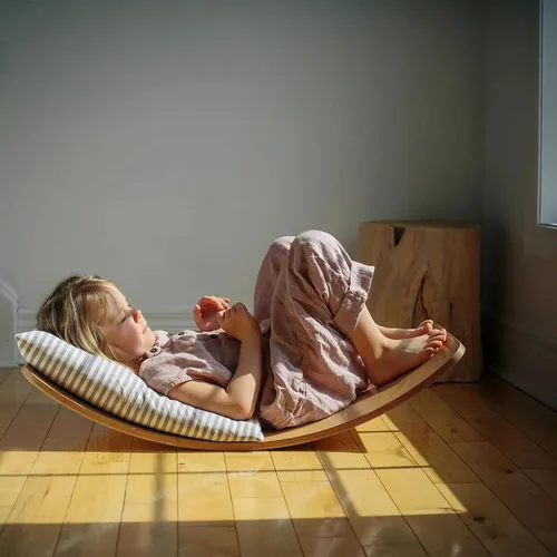 Miniatura 8 de Gentle Monster - Tabla de equilibrio oscilante de madera, juguete de madera natural Montessori para niños pequeños y adultos; juguete de aprendizaje