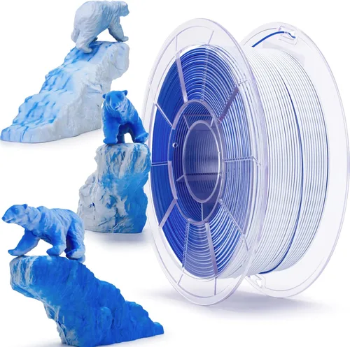 Miniatura 18 de ZIRO - Filamento PLA para impresora 3D de 0.069 pulgadas, filamento sedoso brillante multicolor para impresora 3D, cambio gradual de color PLA