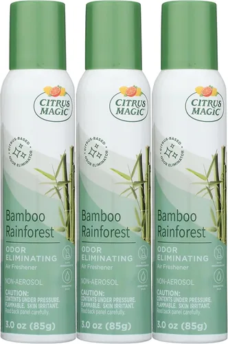Miniatura 5 de Citrus Magic Spray ambientador que elimina olores, bosque lluvioso de bambú, 3 onzas, paquete de 3