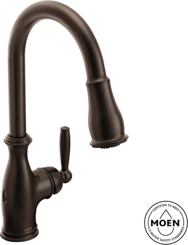 Miniatura 3 de Grifo de cocina Moen Brantford Spot Resist de acero inoxidable Motionsense Wave sin contacto de una manija desplegable con Power Clean y sistema