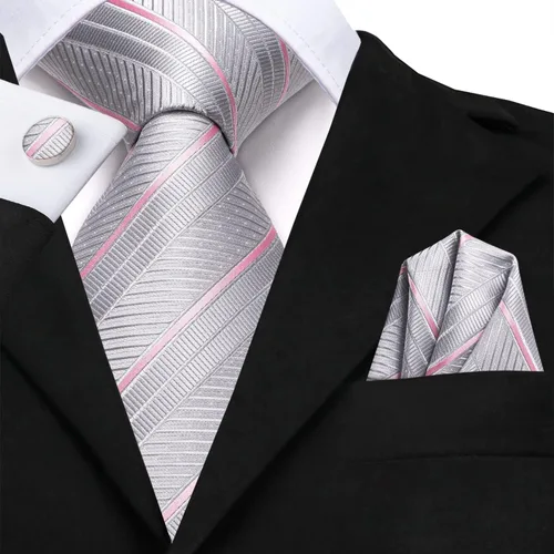Miniatura 121 de Dubulle Corbata tejida de cachemira para hombre y gemelos de pañuelo para hombre, conjunto de gemelos para boda formal y negocios