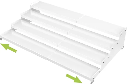 Miniatura 7 de Jojocross Organizador de especias expandible de 4 niveles para gabinete de cocina, diseño moderno y estante de almacenamiento antideslizante que 1