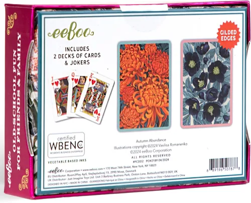 Miniatura 3 de eeBoo Piece & Love: Autumn Abundance - Naipes para adultos, juego de 2 mazos, mazos tradicionales con Beaufiul Artowrk y bordes dorados, tintas a