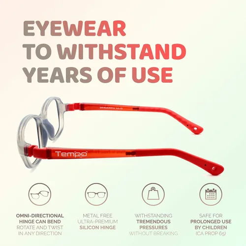 Miniatura 5 de Tempo: Gafas irrompibles para niños - Gafas de moda flexibles para niños - 3006 Gris ahumado